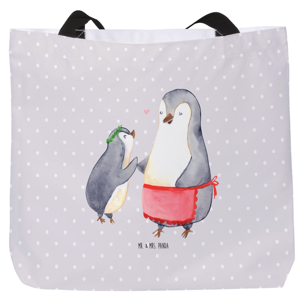 Shopper Pinguin mit Kind Beutel, Einkaufstasche, Tasche, Strandtasche, Einkaufsbeutel, Shopper, Schultasche, Freizeittasche, Tragebeutel, Schulbeutel, Alltagstasche, Familie, Vatertag, Muttertag, Bruder, Schwester, Mama, Papa, Oma, Opa, Geschenk, Mami, Mutti, Mutter, Geburststag