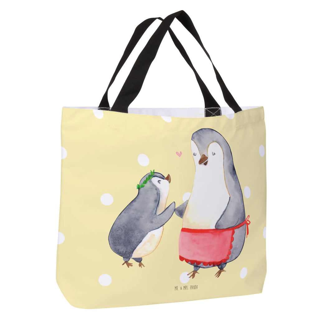 Shopper Pinguin mit Kind Beutel, Einkaufstasche, Tasche, Strandtasche, Einkaufsbeutel, Shopper, Schultasche, Freizeittasche, Tragebeutel, Schulbeutel, Alltagstasche, Familie, Vatertag, Muttertag, Bruder, Schwester, Mama, Papa, Oma, Opa, Geschenk, Mami, Mutti, Mutter, Geburststag