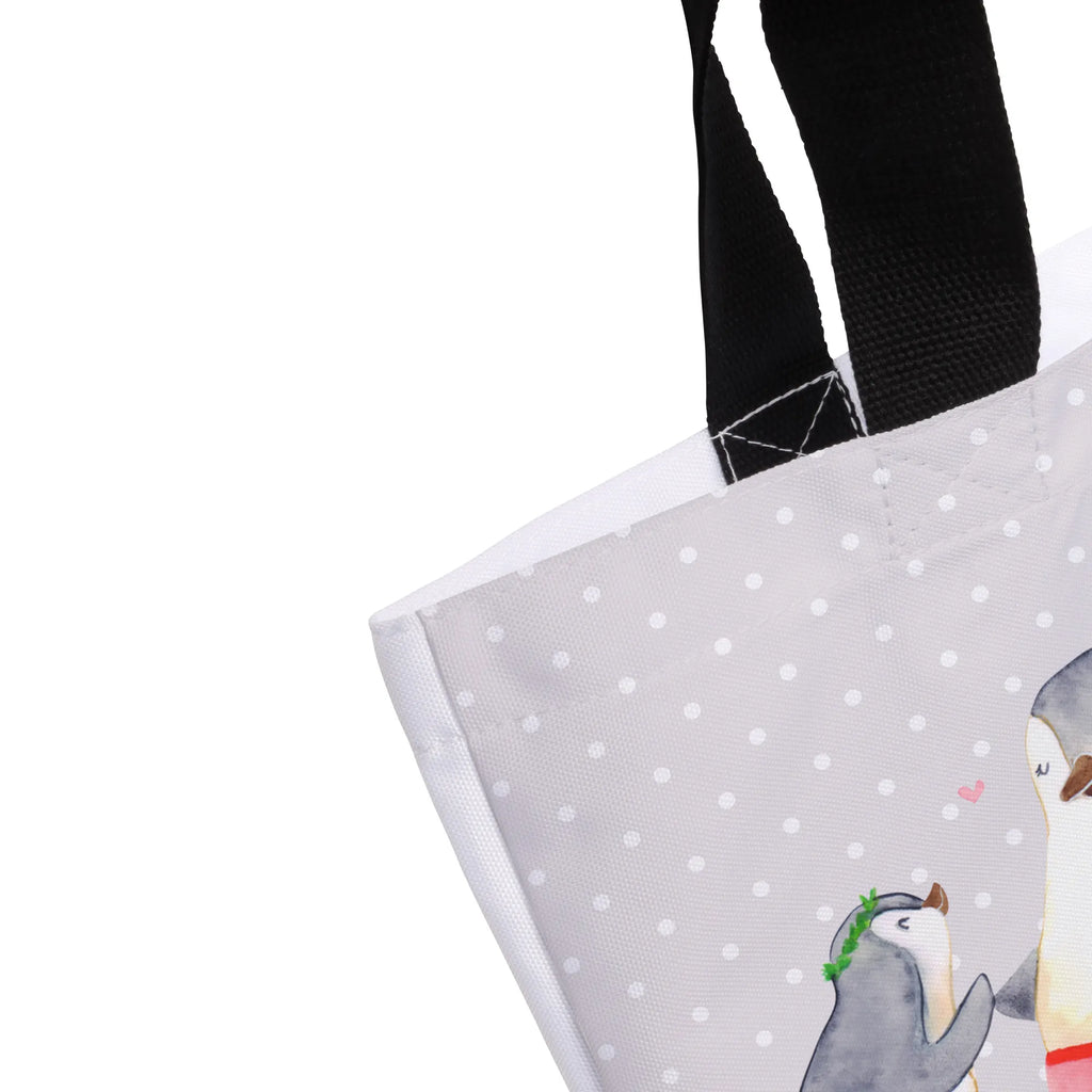 Shopper Pinguin mit Kind Beutel, Einkaufstasche, Tasche, Strandtasche, Einkaufsbeutel, Shopper, Schultasche, Freizeittasche, Tragebeutel, Schulbeutel, Alltagstasche, Familie, Vatertag, Muttertag, Bruder, Schwester, Mama, Papa, Oma, Opa, Geschenk, Mami, Mutti, Mutter, Geburststag