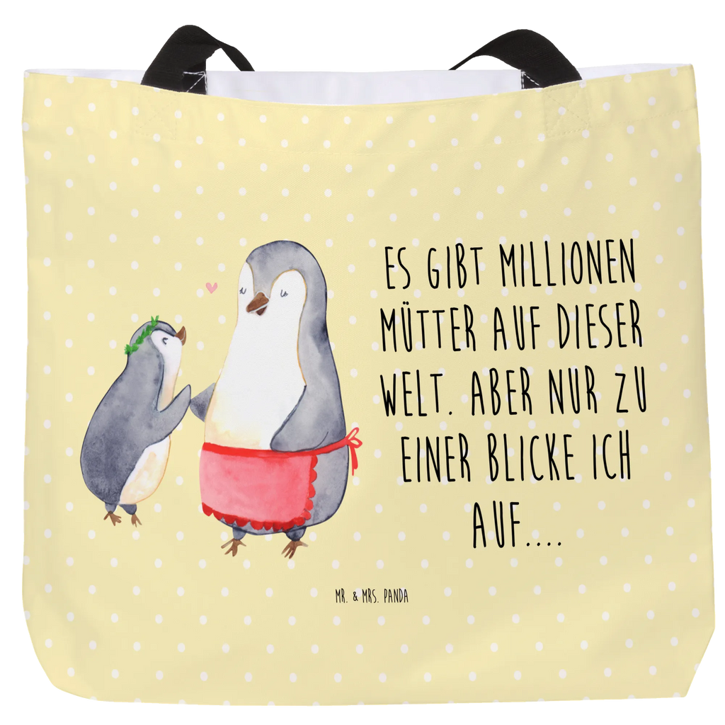 Shopper Pinguin mit Kind Beutel, Einkaufstasche, Tasche, Strandtasche, Einkaufsbeutel, Shopper, Schultasche, Freizeittasche, Tragebeutel, Schulbeutel, Alltagstasche, Familie, Vatertag, Muttertag, Bruder, Schwester, Mama, Papa, Oma, Opa, Geschenk, Mami, Mutti, Mutter, Geburststag