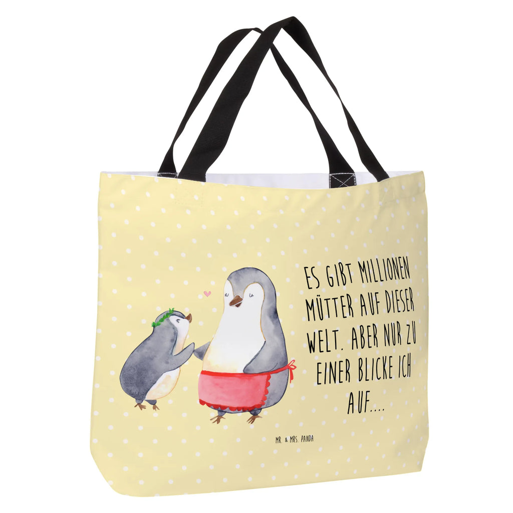 Shopper Pinguin mit Kind Beutel, Einkaufstasche, Tasche, Strandtasche, Einkaufsbeutel, Shopper, Schultasche, Freizeittasche, Tragebeutel, Schulbeutel, Alltagstasche, Familie, Vatertag, Muttertag, Bruder, Schwester, Mama, Papa, Oma, Opa, Geschenk, Mami, Mutti, Mutter, Geburststag