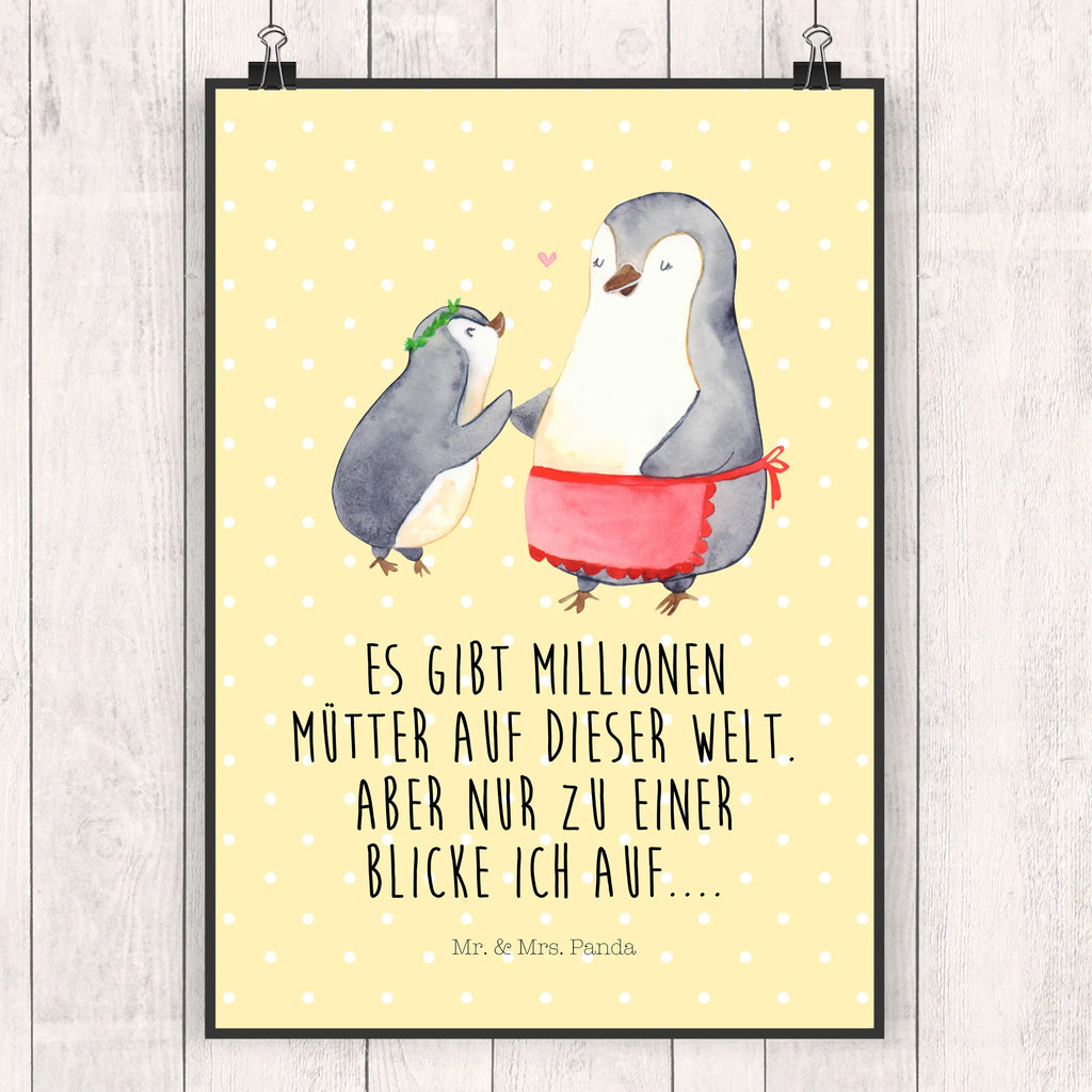 Poster Pinguin mit Kind Poster, Wandposter, Bild, Wanddeko, Küchenposter, Kinderposter, Wanddeko Bild, Raumdekoration, Wanddekoration, Handgemaltes Poster, Mr. & Mrs. Panda Poster, Designposter, Kunstdruck, Posterdruck, Familie, Vatertag, Muttertag, Bruder, Schwester, Mama, Papa, Oma, Opa, Geschenk, Mami, Mutti, Mutter, Geburststag