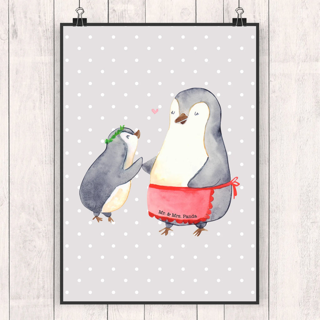 Poster Pinguin mit Kind Poster, Wandposter, Bild, Wanddeko, Küchenposter, Kinderposter, Wanddeko Bild, Raumdekoration, Wanddekoration, Handgemaltes Poster, Mr. & Mrs. Panda Poster, Designposter, Kunstdruck, Posterdruck, Familie, Vatertag, Muttertag, Bruder, Schwester, Mama, Papa, Oma, Opa, Geschenk, Mami, Mutti, Mutter, Geburststag