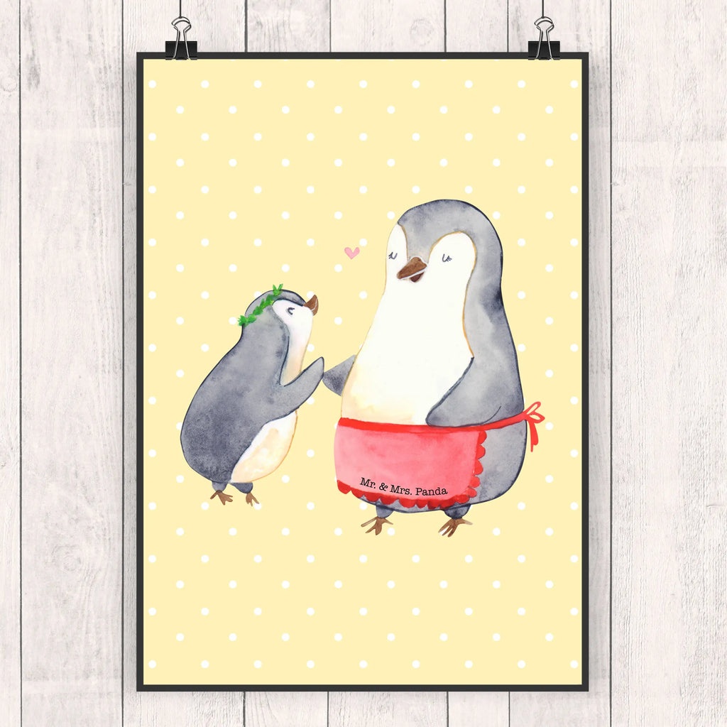 Poster Pinguin mit Kind Poster, Wandposter, Bild, Wanddeko, Küchenposter, Kinderposter, Wanddeko Bild, Raumdekoration, Wanddekoration, Handgemaltes Poster, Mr. & Mrs. Panda Poster, Designposter, Kunstdruck, Posterdruck, Familie, Vatertag, Muttertag, Bruder, Schwester, Mama, Papa, Oma, Opa, Geschenk, Mami, Mutti, Mutter, Geburststag