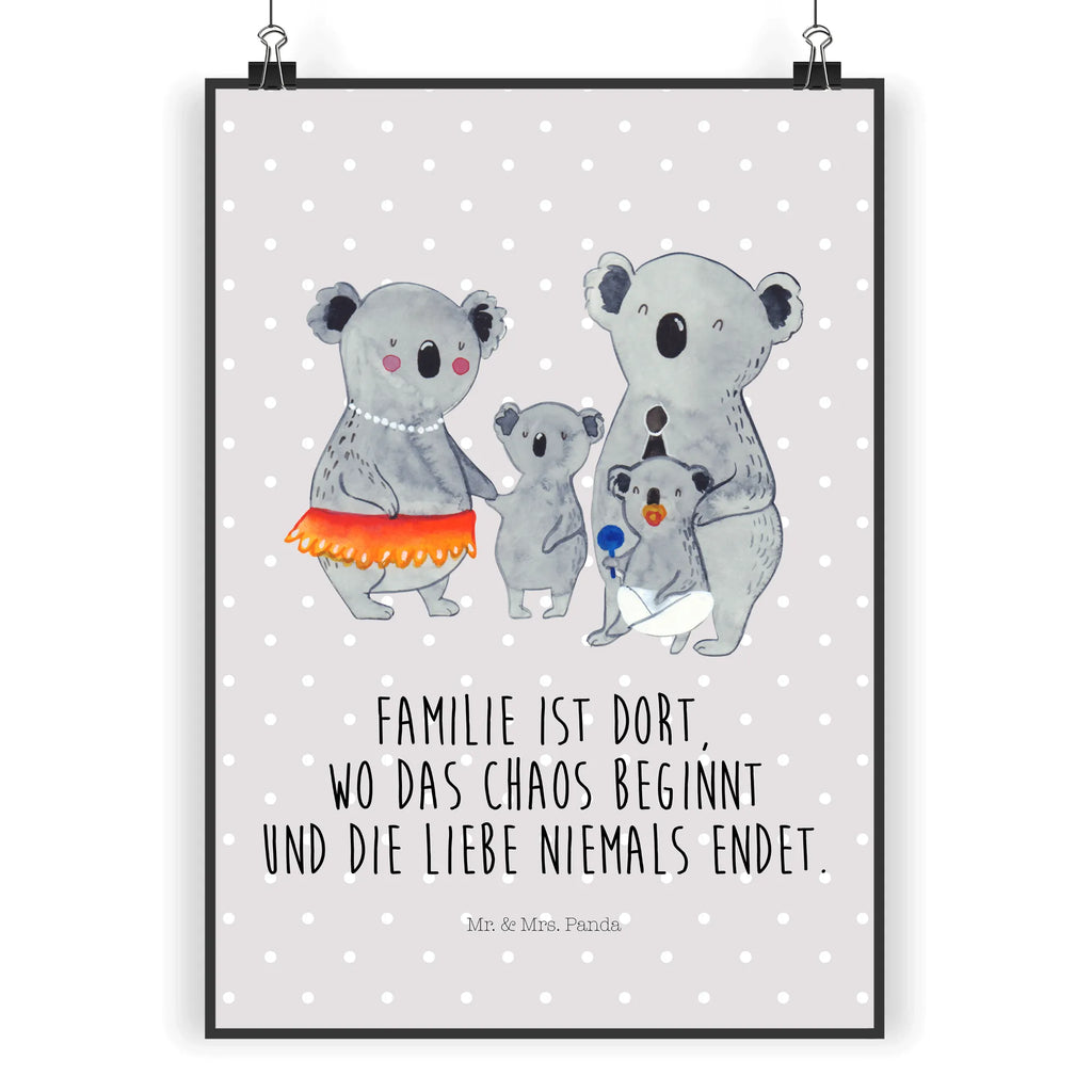 Poster Koala Familie Poster, Wandposter, Bild, Wanddeko, Küchenposter, Kinderposter, Wanddeko Bild, Raumdekoration, Wanddekoration, Handgemaltes Poster, Mr. & Mrs. Panda Poster, Designposter, Kunstdruck, Posterdruck, Familie, Vatertag, Muttertag, Bruder, Schwester, Mama, Papa, Oma, Opa, Koala, Koalas, Family, Kinder, Geschwister, Familienleben