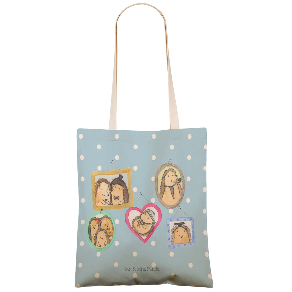 Einkaufstasche Igel Familie Tragetasche, Tasche, Beutel, Stofftasche, Baumwolltasche, Umhängetasche, Shopper, Einkaufstasche, Beuteltasche, Familie, Vatertag, Muttertag, Bruder, Schwester, Mama, Papa, Oma, Opa, Liebe, Igel, Bilder, Zusammenhalt, Glück