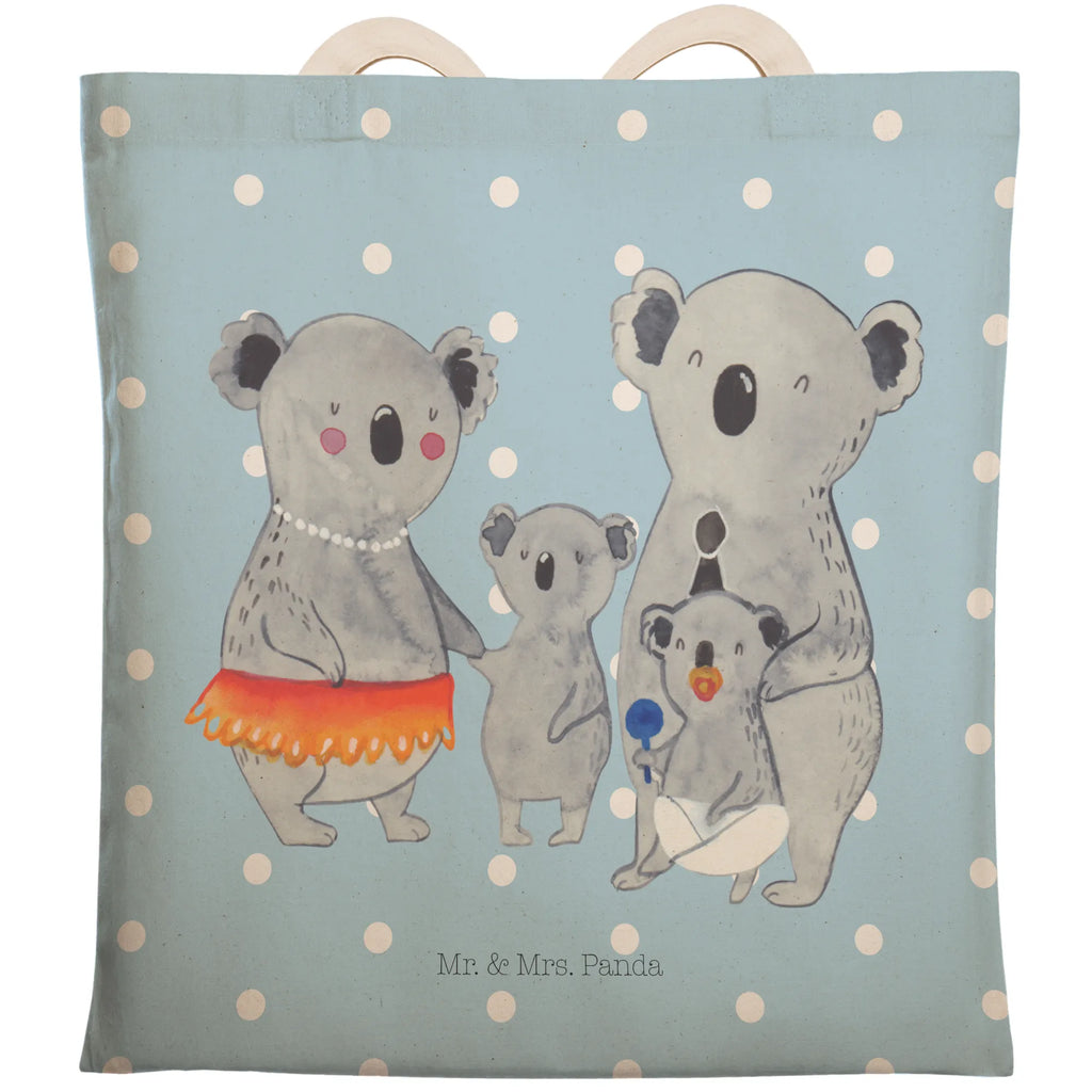 Einkaufstasche Koala Familie Tragetasche, Tasche, Beutel, Stofftasche, Baumwolltasche, Umhängetasche, Shopper, Einkaufstasche, Beuteltasche, Familie, Vatertag, Muttertag, Bruder, Schwester, Mama, Papa, Oma, Opa, Koala, Koalas, Family, Kinder, Geschwister, Familienleben