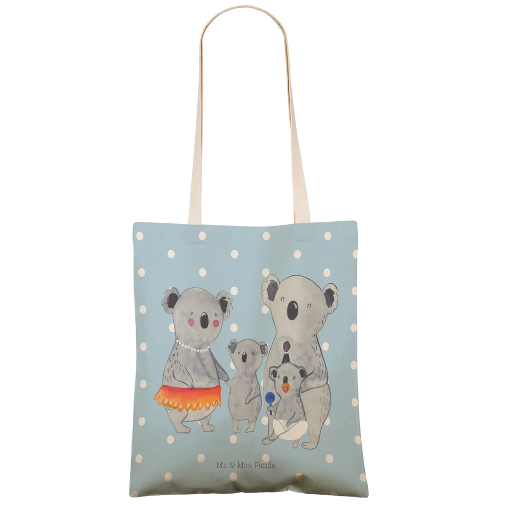 Einkaufstasche Koala Familie Tragetasche, Tasche, Beutel, Stofftasche, Baumwolltasche, Umhängetasche, Shopper, Einkaufstasche, Beuteltasche, Familie, Vatertag, Muttertag, Bruder, Schwester, Mama, Papa, Oma, Opa, Koala, Koalas, Family, Kinder, Geschwister, Familienleben