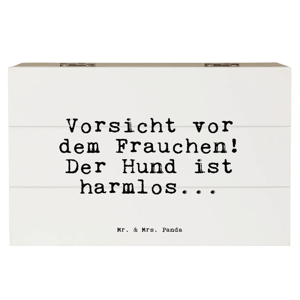 Holzkiste Sprüche und Zitate Vorsicht vor dem Frauchen! Der Hund ist harmlos... Holzkiste, Kiste, Schatzkiste, Truhe, Schatulle, XXL, Erinnerungsbox, Erinnerungskiste, Dekokiste, Aufbewahrungsbox, Geschenkbox, Geschenkdose, Spruch, Sprüche, lustige Sprüche, Weisheiten, Zitate, Spruch Geschenke, Spruch Sprüche Weisheiten Zitate Lustig Weisheit Worte