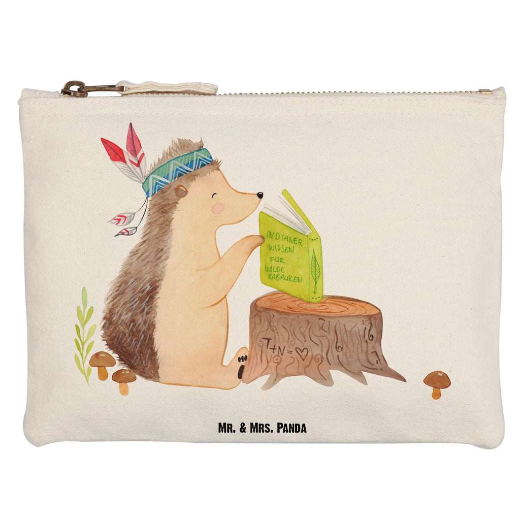 Schminktasche Igel Indianer Schminktasche, Kosmetiktasche, Kosmetikbeutel, Stiftemäppchen, Etui, Federmappe, Makeup, XXL, Schminketui, Kosmetiketui, Schlamperetui, Waldtiere, Tiere, Igel, Indianer, Abenteuer, Lagerfeuer, Camping