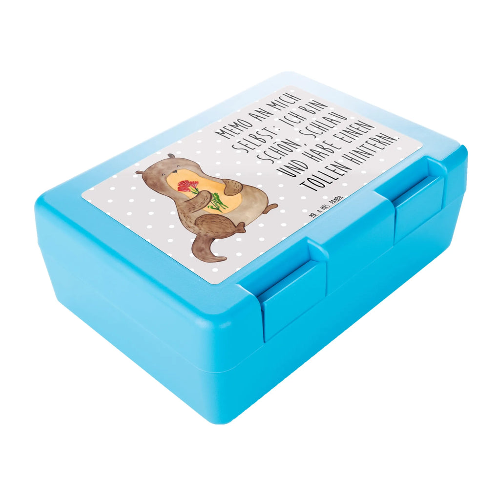 Brotdose Otter Blumenstrauß Brotbox, Snackbox, Lunch box, Butterbrotdose, Brotzeitbox, Otter, Fischotter, Seeotter, Otter Seeotter See Otter