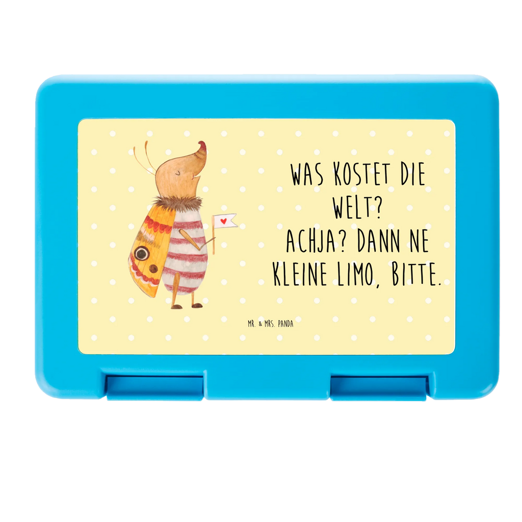 Brotdose Nachtfalter mit Fähnchen Brotbox, Snackbox, Lunch box, Butterbrotdose, Brotzeitbox, Tiermotive, Gute Laune, lustige Sprüche, Tiere, Nachtfalter, Käfer, Spruch lustig, Spruch witzig, süß, niedlich, Küche Deko, Was kostet die Welt