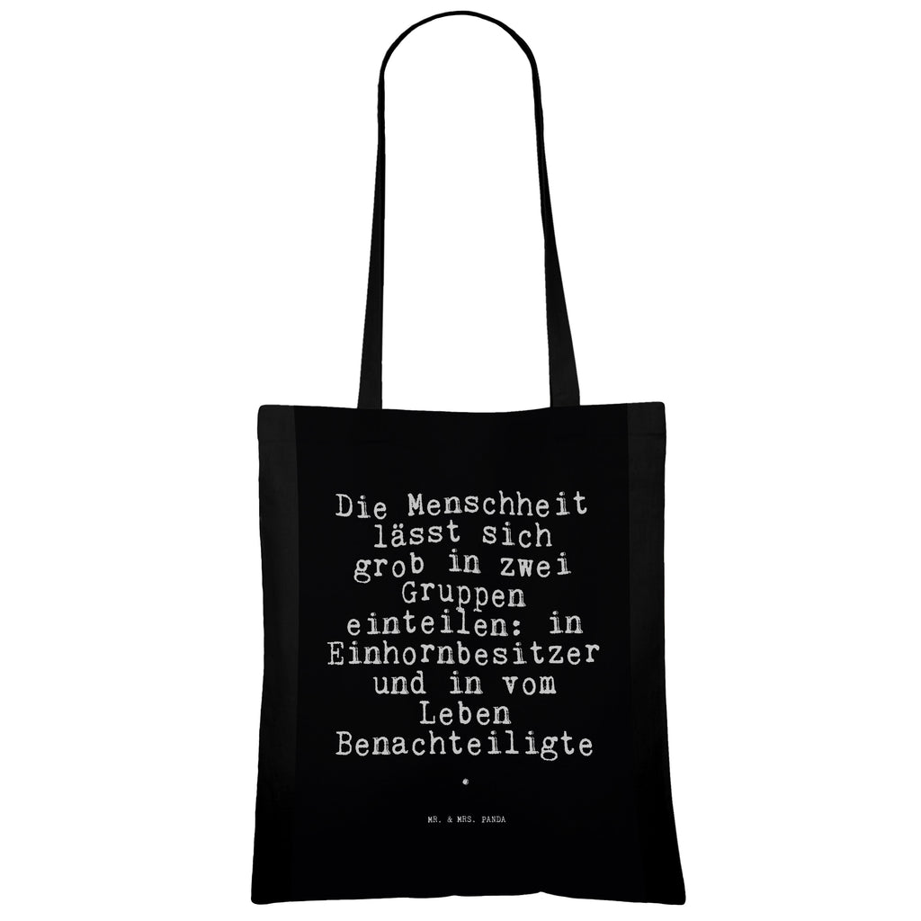 Tragetasche Die Menschheit lässt sich... Beuteltasche, Beutel, Einkaufstasche, Jutebeutel, Stoffbeutel, Tasche, Shopper, Umhängetasche, Strandtasche, Schultertasche, Stofftasche, Tragetasche, Badetasche, Jutetasche, Einkaufstüte, Laptoptasche, Spruch, Sprüche, lustige Sprüche, Weisheiten, Zitate, Spruch Geschenke, Spruch Sprüche Weisheiten Zitate Lustig Weisheit Worte