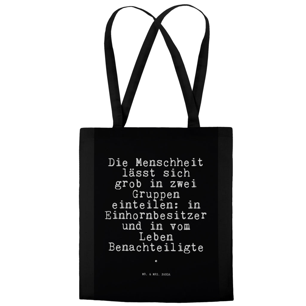 Tragetasche Die Menschheit lässt sich... Beuteltasche, Beutel, Einkaufstasche, Jutebeutel, Stoffbeutel, Tasche, Shopper, Umhängetasche, Strandtasche, Schultertasche, Stofftasche, Tragetasche, Badetasche, Jutetasche, Einkaufstüte, Laptoptasche, Spruch, Sprüche, lustige Sprüche, Weisheiten, Zitate, Spruch Geschenke, Spruch Sprüche Weisheiten Zitate Lustig Weisheit Worte