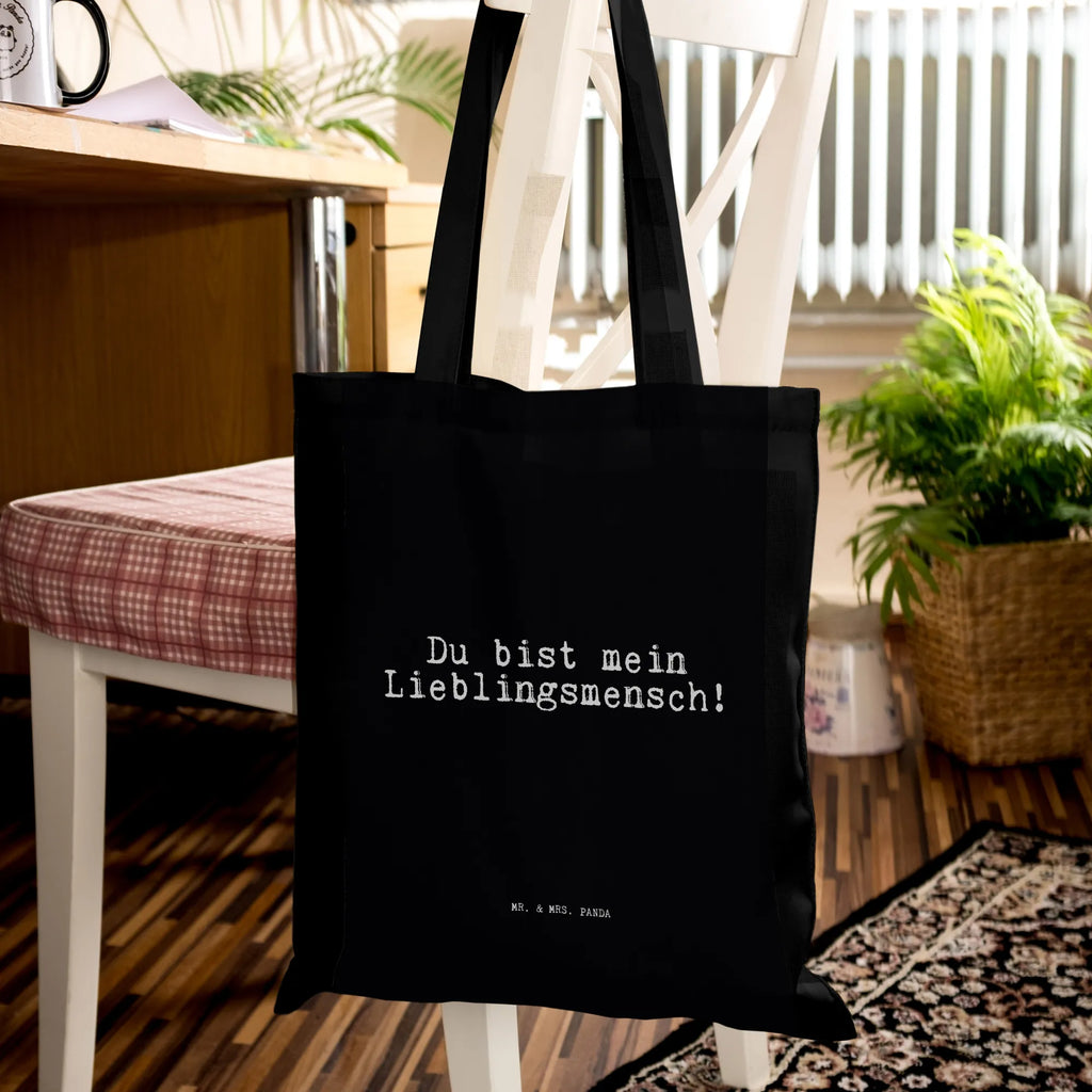 Tragetasche Du bist mein Lieblingsmensch! Beuteltasche, Beutel, Einkaufstasche, Jutebeutel, Stoffbeutel, Tasche, Shopper, Umhängetasche, Strandtasche, Schultertasche, Stofftasche, Tragetasche, Badetasche, Jutetasche, Einkaufstüte, Laptoptasche, Spruch, Sprüche, lustige Sprüche, Weisheiten, Zitate, Spruch Geschenke, Spruch Sprüche Weisheiten Zitate Lustig Weisheit Worte