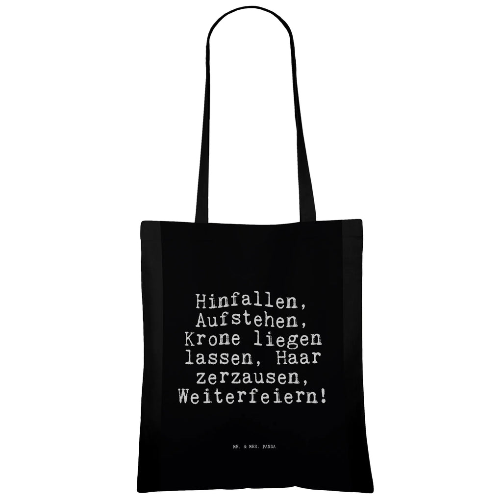 Tragetasche Sprüche und Zitate Hinfallen, Aufstehen, Krone liegen lassen, Haar zerzausen, Weiterfeiern! Beuteltasche, Beutel, Einkaufstasche, Jutebeutel, Stoffbeutel, Tasche, Shopper, Umhängetasche, Strandtasche, Schultertasche, Stofftasche, Tragetasche, Badetasche, Jutetasche, Einkaufstüte, Laptoptasche, Spruch, Sprüche, lustige Sprüche, Weisheiten, Zitate, Spruch Geschenke, Spruch Sprüche Weisheiten Zitate Lustig Weisheit Worte