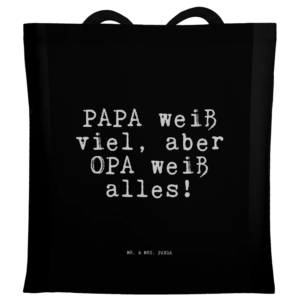 Tragetasche PAPA weiß viel, aber... Beuteltasche, Beutel, Einkaufstasche, Jutebeutel, Stoffbeutel, Tasche, Shopper, Umhängetasche, Strandtasche, Schultertasche, Stofftasche, Tragetasche, Badetasche, Jutetasche, Einkaufstüte, Laptoptasche, Spruch, Sprüche, lustige Sprüche, Weisheiten, Zitate, Spruch Geschenke, Spruch Sprüche Weisheiten Zitate Lustig Weisheit Worte