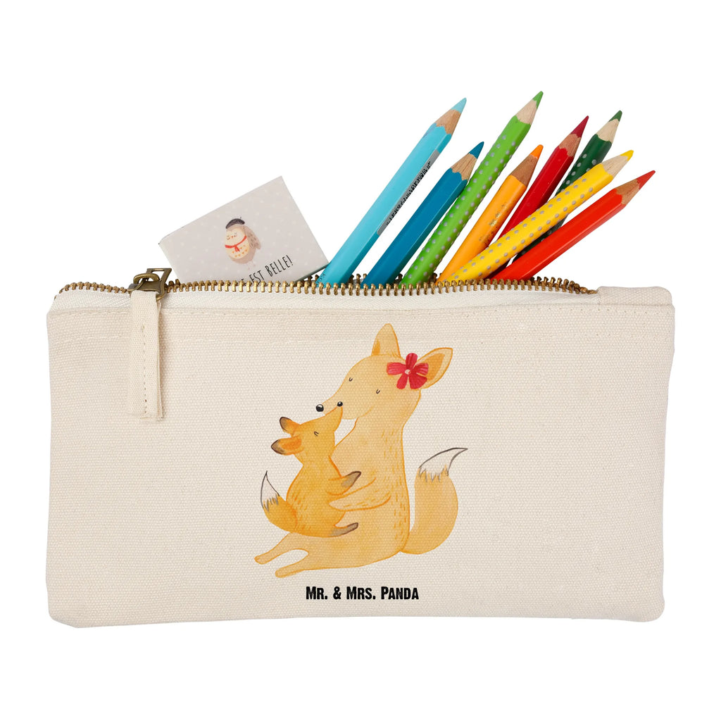 Schminktasche Fuchs Mama & Kind Schminktasche, Kosmetiktasche, Kosmetikbeutel, Stiftemäppchen, Etui, Federmappe, Makeup, XXL, Schminketui, Kosmetiketui, Schlamperetui, Familie, Vatertag, Muttertag, Bruder, Schwester, Mama, Papa, Oma, Opa, Mutter, Tochter, Lieblingstochter, Beste Tochter, Geschenk