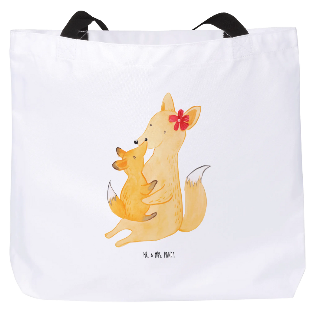 Shopper Fuchs Mama & Kind Beutel, Einkaufstasche, Tasche, Strandtasche, Einkaufsbeutel, Shopper, Schultasche, Freizeittasche, Tragebeutel, Schulbeutel, Alltagstasche, Familie, Vatertag, Muttertag, Bruder, Schwester, Mama, Papa, Oma, Opa, Mutter, Tochter, Lieblingstochter, Beste Tochter, Geschenk