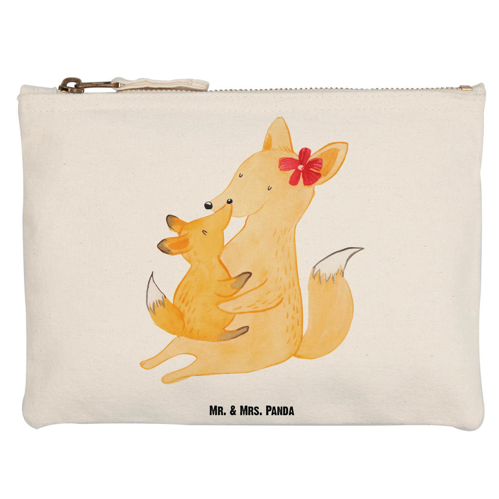 Schminktasche Fuchs Mama & Kind Schminktasche, Kosmetiktasche, Kosmetikbeutel, Stiftemäppchen, Etui, Federmappe, Makeup, XXL, Schminketui, Kosmetiketui, Schlamperetui, Familie, Vatertag, Muttertag, Bruder, Schwester, Mama, Papa, Oma, Opa, Mutter, Tochter, Lieblingstochter, Beste Tochter, Geschenk