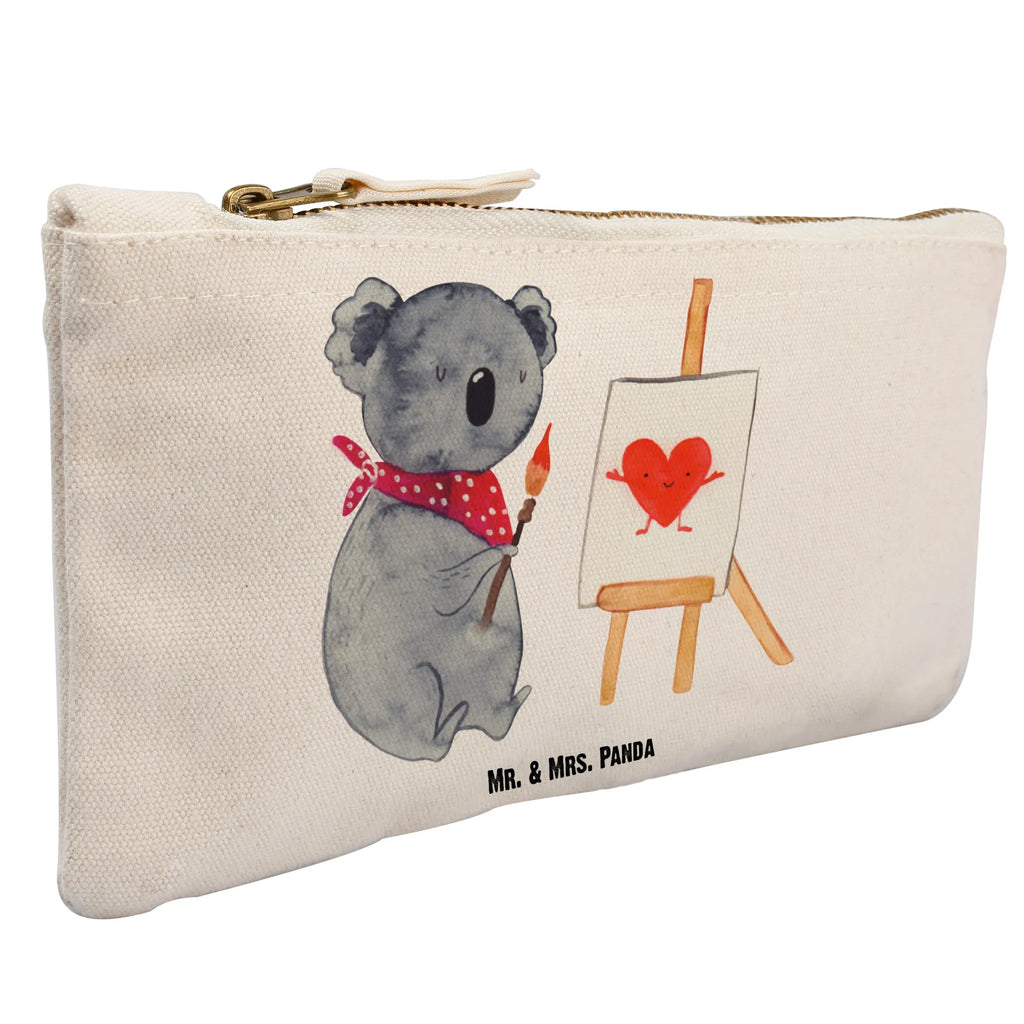 Schminktasche Koala Künstler Schminktasche, Kosmetiktasche, Kosmetikbeutel, Stiftemäppchen, Etui, Federmappe, Makeup, XXL, Schminketui, Kosmetiketui, Schlamperetui, Koala, Koalabär, Liebe, Liebensbeweis, Liebesgeschenk, Gefühle, Künstler, zeichnen