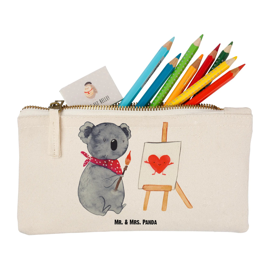 Schminktasche Koala Künstler Schminktasche, Kosmetiktasche, Kosmetikbeutel, Stiftemäppchen, Etui, Federmappe, Makeup, XXL, Schminketui, Kosmetiketui, Schlamperetui, Koala, Koalabär, Liebe, Liebensbeweis, Liebesgeschenk, Gefühle, Künstler, zeichnen