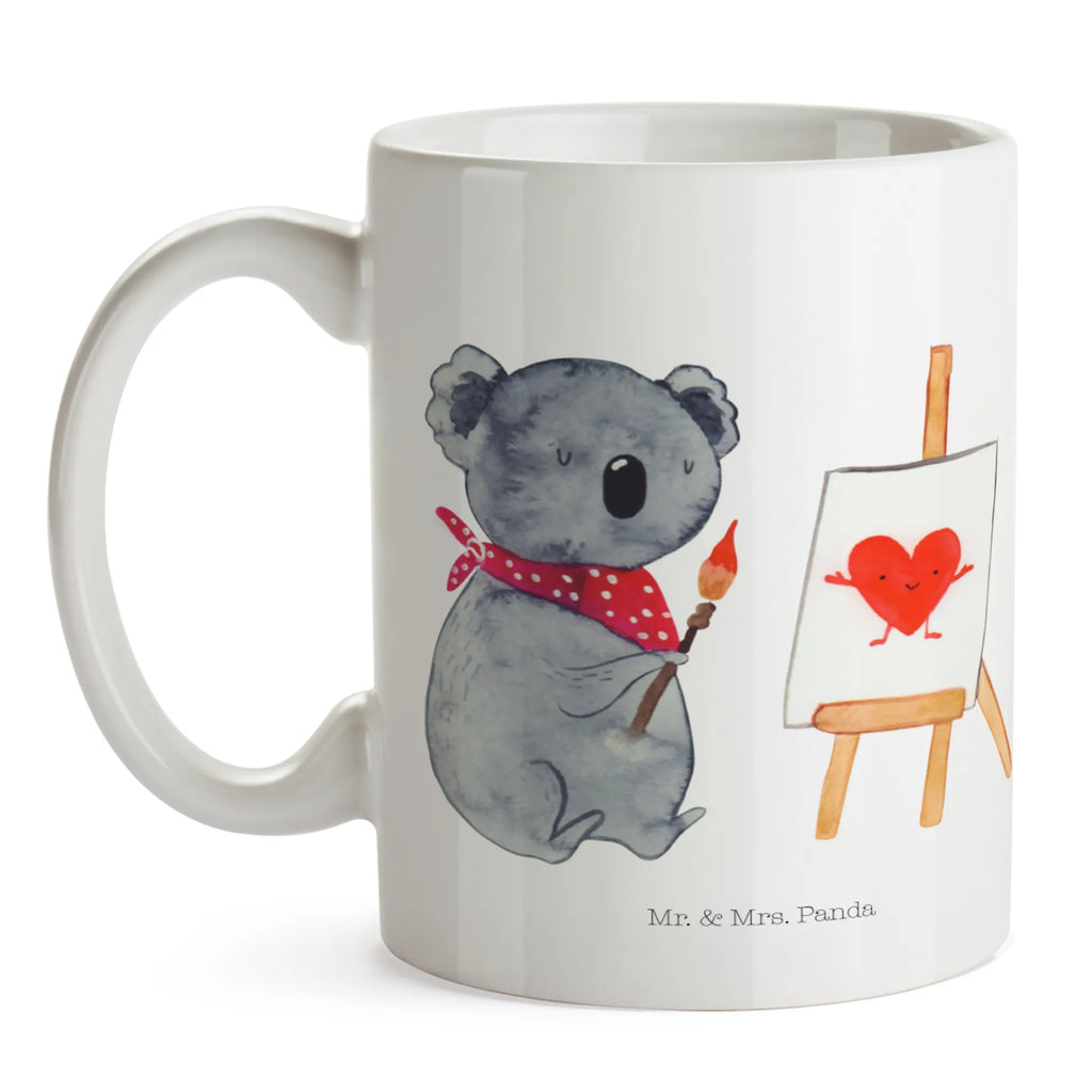 Tasse Koala Künstler Tasse, Kaffeetasse, Teetasse, Becher, Kaffeebecher, Teebecher, Keramiktasse, Porzellantasse, Büro Tasse, Geschenk Tasse, Tasse Sprüche, Tasse Motive, Kaffeetassen, Tasse bedrucken, Designer Tasse, Cappuccino Tassen, Schöne Teetassen, Koala, Koalabär, Liebe, Liebensbeweis, Liebesgeschenk, Gefühle, Künstler, zeichnen