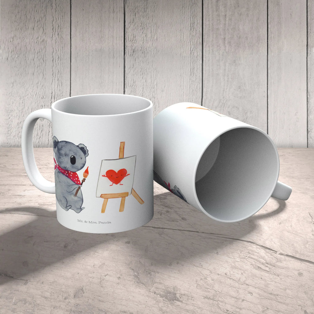 Tasse Koala Künstler Tasse, Kaffeetasse, Teetasse, Becher, Kaffeebecher, Teebecher, Keramiktasse, Porzellantasse, Büro Tasse, Geschenk Tasse, Tasse Sprüche, Tasse Motive, Kaffeetassen, Tasse bedrucken, Designer Tasse, Cappuccino Tassen, Schöne Teetassen, Koala, Koalabär, Liebe, Liebensbeweis, Liebesgeschenk, Gefühle, Künstler, zeichnen