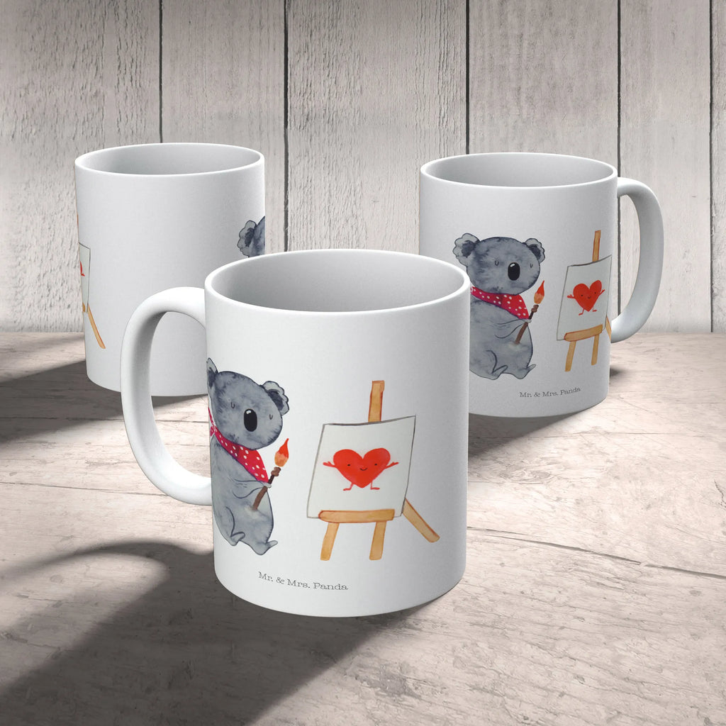 Tasse Koala Künstler Tasse, Kaffeetasse, Teetasse, Becher, Kaffeebecher, Teebecher, Keramiktasse, Porzellantasse, Büro Tasse, Geschenk Tasse, Tasse Sprüche, Tasse Motive, Kaffeetassen, Tasse bedrucken, Designer Tasse, Cappuccino Tassen, Schöne Teetassen, Koala, Koalabär, Liebe, Liebensbeweis, Liebesgeschenk, Gefühle, Künstler, zeichnen