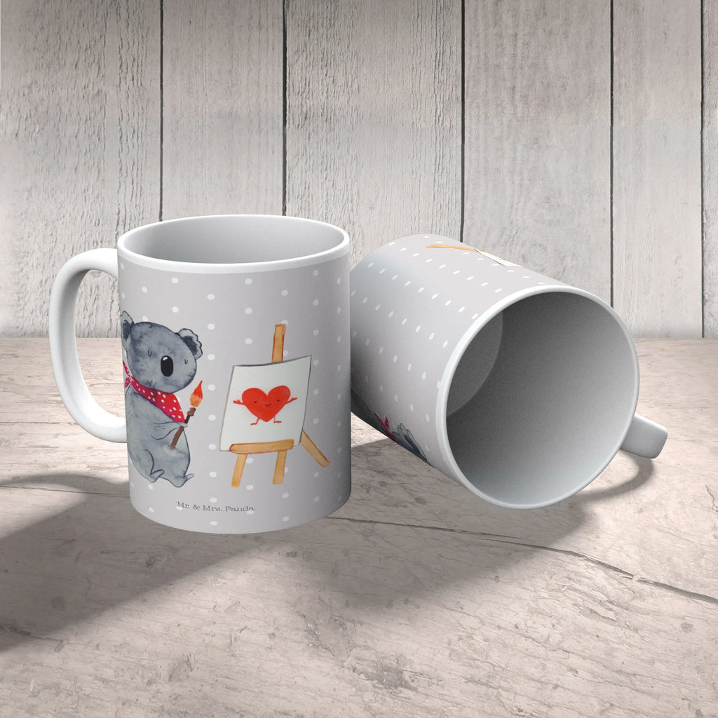 Tasse Koala Künstler Tasse, Kaffeetasse, Teetasse, Becher, Kaffeebecher, Teebecher, Keramiktasse, Porzellantasse, Büro Tasse, Geschenk Tasse, Tasse Sprüche, Tasse Motive, Kaffeetassen, Tasse bedrucken, Designer Tasse, Cappuccino Tassen, Schöne Teetassen, Koala, Koalabär, Liebe, Liebensbeweis, Liebesgeschenk, Gefühle, Künstler, zeichnen