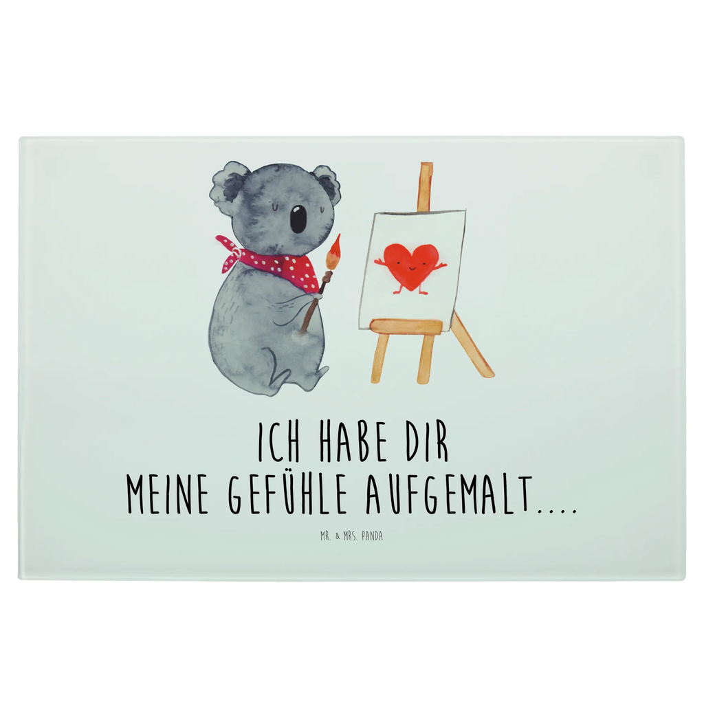 Glasschneidebrett Koala Künstler Glasschneidebrett, Schneidebrett, Koala, Koalabär, Liebe, Liebensbeweis, Liebesgeschenk, Gefühle, Künstler, zeichnen