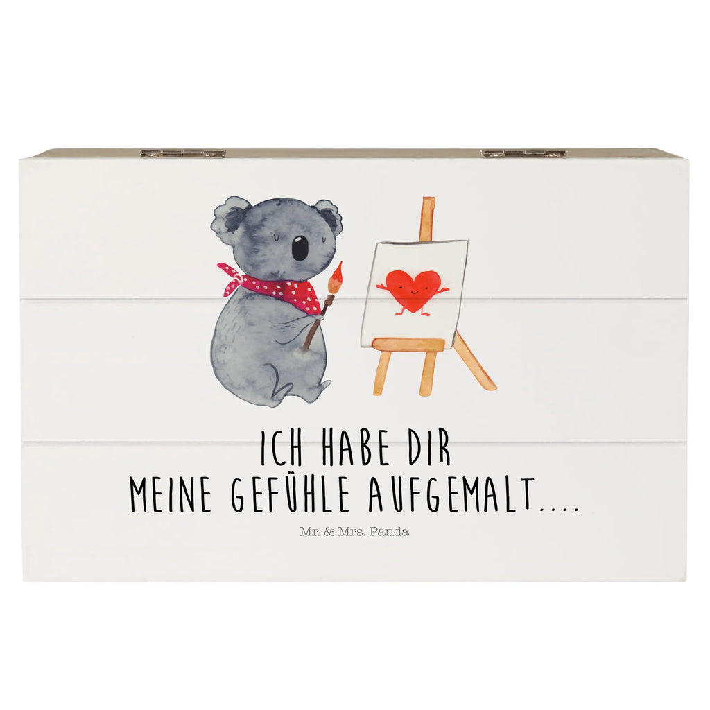 Holzkiste Koala Künstler Holzkiste, Kiste, Schatzkiste, Truhe, Schatulle, XXL, Erinnerungsbox, Erinnerungskiste, Dekokiste, Aufbewahrungsbox, Geschenkbox, Geschenkdose, Koala, Koalabär, Liebe, Liebensbeweis, Liebesgeschenk, Gefühle, Künstler, zeichnen