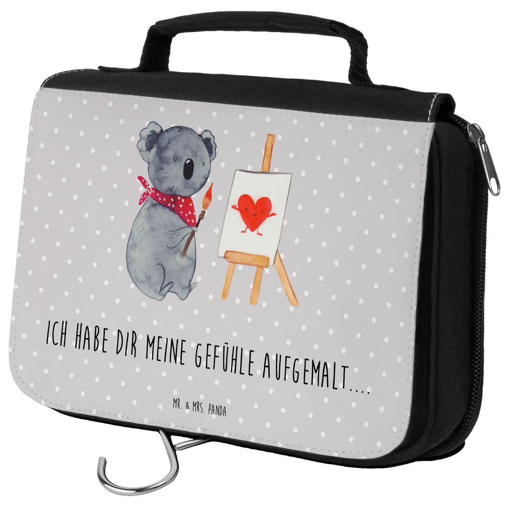 Kulturbeutel Koala Künstler Kulturbeutel, Zum Aufhängen, Waschtasche, Kosmetiktasche, Damen, Herren, Aufbewahrungstasche, Schminktasche, Kosmetikbeutel, Organizer, Kulturtasche, Schminkutensil, Koala, Koalabär, Liebe, Liebensbeweis, Liebesgeschenk, Gefühle, Künstler, zeichnen