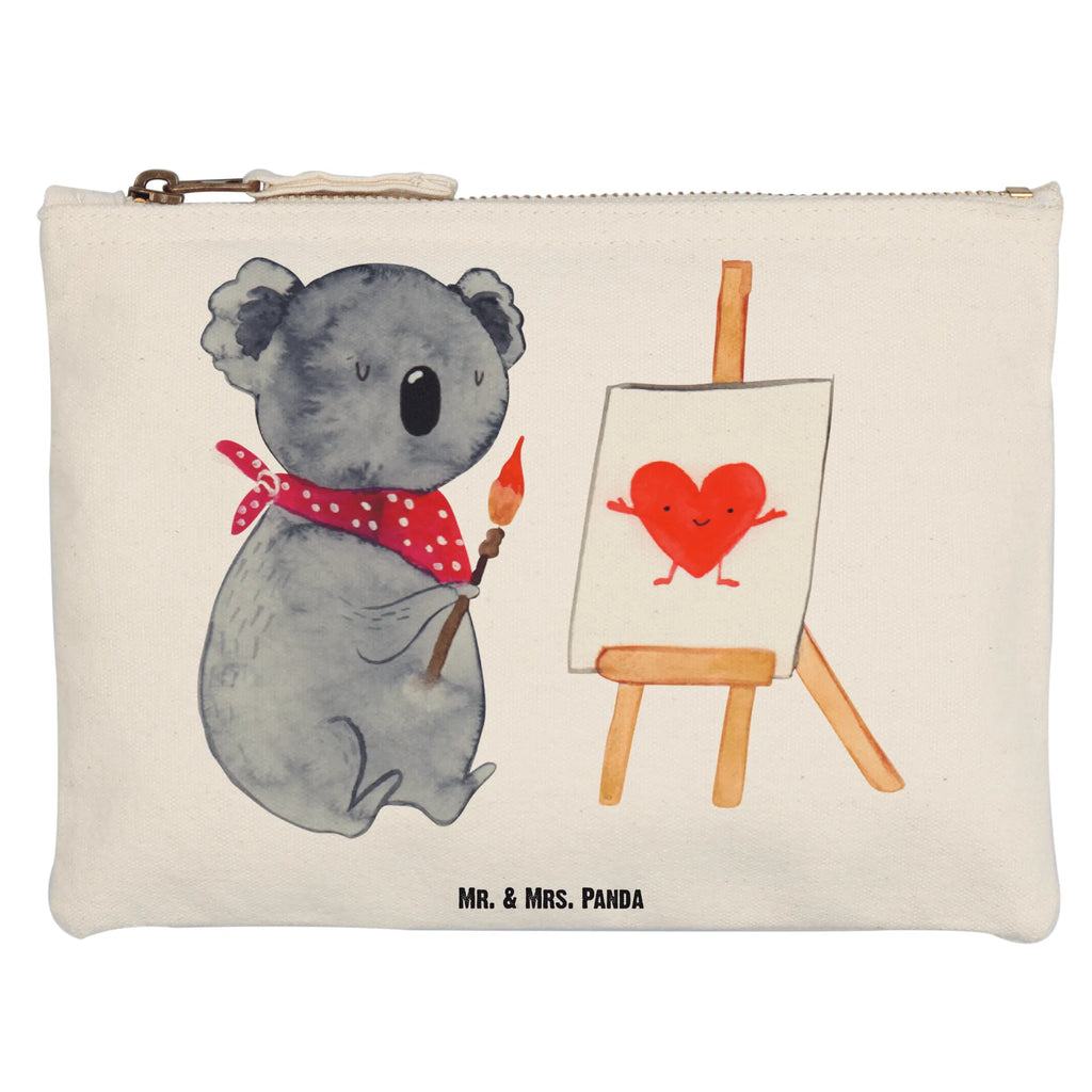 Schminktasche Koala Künstler Schminktasche, Kosmetiktasche, Kosmetikbeutel, Stiftemäppchen, Etui, Federmappe, Makeup, XXL, Schminketui, Kosmetiketui, Schlamperetui, Koala, Koalabär, Liebe, Liebensbeweis, Liebesgeschenk, Gefühle, Künstler, zeichnen