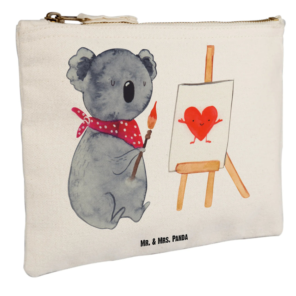 Schminktasche Koala Künstler Schminktasche, Kosmetiktasche, Kosmetikbeutel, Stiftemäppchen, Etui, Federmappe, Makeup, XXL, Schminketui, Kosmetiketui, Schlamperetui, Koala, Koalabär, Liebe, Liebensbeweis, Liebesgeschenk, Gefühle, Künstler, zeichnen