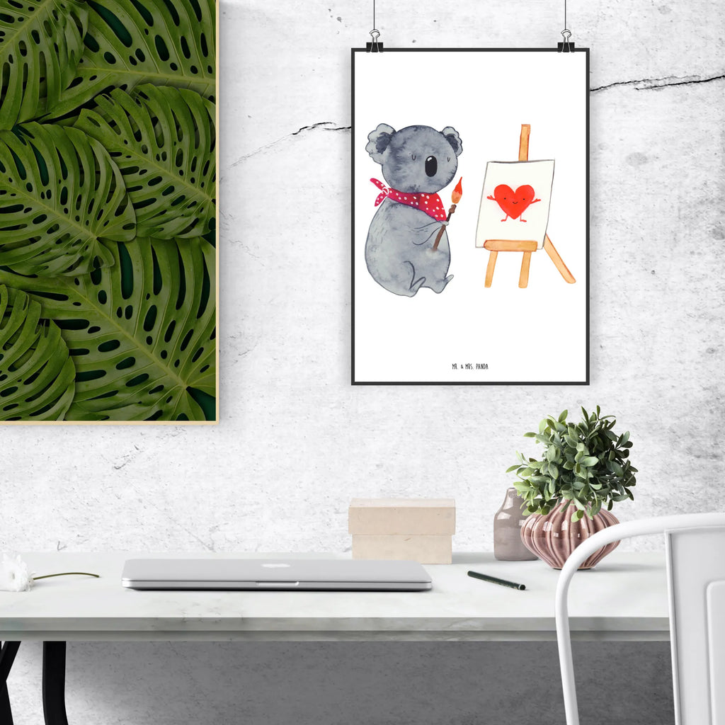 Poster Koala Künstler Poster, Wandposter, Bild, Wanddeko, Küchenposter, Kinderposter, Wanddeko Bild, Raumdekoration, Wanddekoration, Handgemaltes Poster, Mr. & Mrs. Panda Poster, Designposter, Kunstdruck, Posterdruck, Koala, Koalabär, Liebe, Liebensbeweis, Liebesgeschenk, Gefühle, Künstler, zeichnen