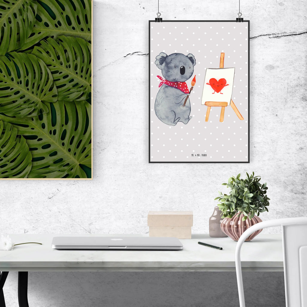 Poster Koala Künstler Poster, Wandposter, Bild, Wanddeko, Küchenposter, Kinderposter, Wanddeko Bild, Raumdekoration, Wanddekoration, Handgemaltes Poster, Mr. & Mrs. Panda Poster, Designposter, Kunstdruck, Posterdruck, Koala, Koalabär, Liebe, Liebensbeweis, Liebesgeschenk, Gefühle, Künstler, zeichnen