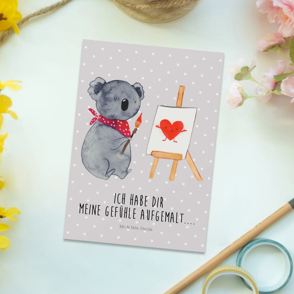 Postkarte Koala Künstler Postkarte, Karte, Geschenkkarte, Grußkarte, Einladung, Ansichtskarte, Geburtstagskarte, Einladungskarte, Dankeskarte, Ansichtskarten, Einladung Geburtstag, Einladungskarten Geburtstag, Koala, Koalabär, Liebe, Liebensbeweis, Liebesgeschenk, Gefühle, Künstler, zeichnen