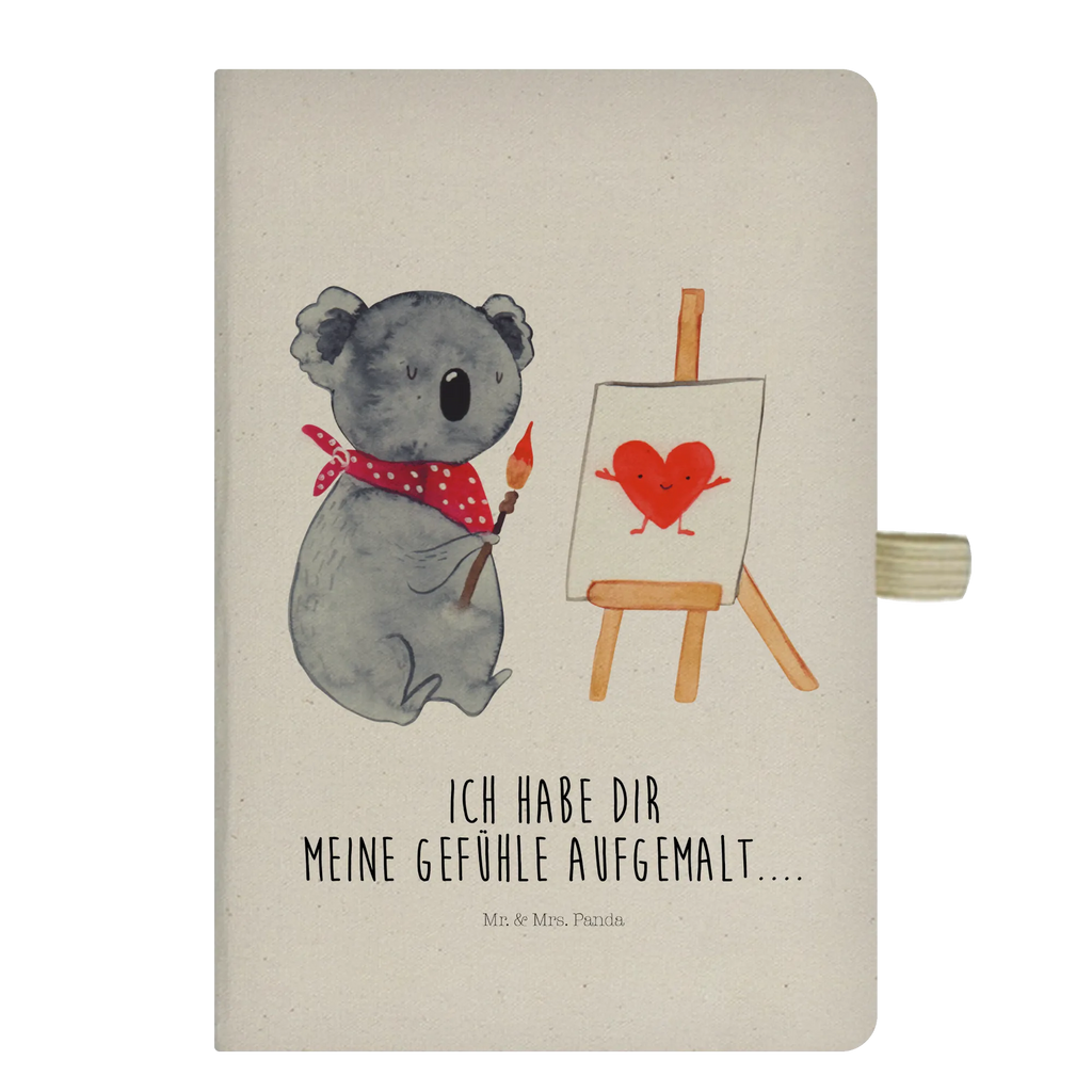 Baumwoll Notizbuch Koala Künstler Notizen, Eintragebuch, Tagebuch, Notizblock, Adressbuch, Journal, Kladde, Skizzenbuch, Notizheft, Schreibbuch, Schreibheft, Koala, Koalabär, Liebe, Liebensbeweis, Liebesgeschenk, Gefühle, Künstler, zeichnen