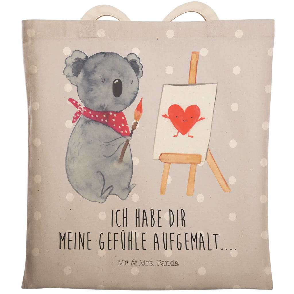 Einkaufstasche Koala Künstler Tragetasche, Tasche, Beutel, Stofftasche, Baumwolltasche, Umhängetasche, Shopper, Einkaufstasche, Beuteltasche, Koala, Koalabär, Liebe, Liebensbeweis, Liebesgeschenk, Gefühle, Künstler, zeichnen