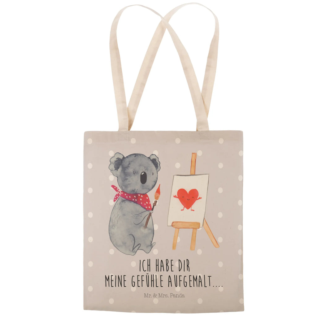 Einkaufstasche Koala Künstler Tragetasche, Tasche, Beutel, Stofftasche, Baumwolltasche, Umhängetasche, Shopper, Einkaufstasche, Beuteltasche, Koala, Koalabär, Liebe, Liebensbeweis, Liebesgeschenk, Gefühle, Künstler, zeichnen