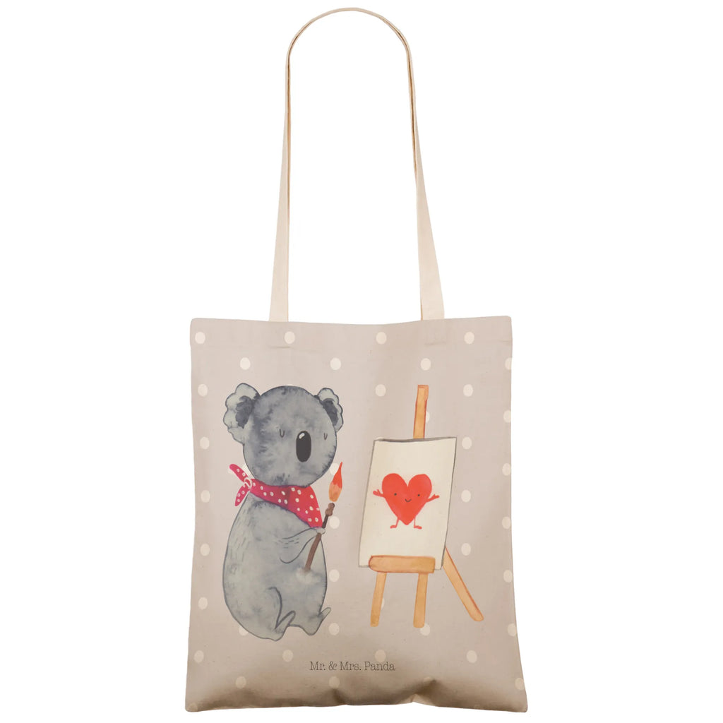 Einkaufstasche Koala Künstler Tragetasche, Tasche, Beutel, Stofftasche, Baumwolltasche, Umhängetasche, Shopper, Einkaufstasche, Beuteltasche, Koala, Koalabär, Liebe, Liebensbeweis, Liebesgeschenk, Gefühle, Künstler, zeichnen