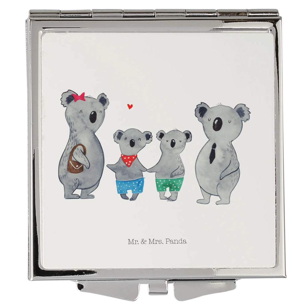 Handtaschenspiegel quadratisch Koala Familie zwei Spiegel, Handtasche, Quadrat, silber, schminken, Schminkspiegel, Familie, Vatertag, Muttertag, Bruder, Schwester, Mama, Papa, Oma, Opa, Koala, Koalabär, beste Familie, Familienzeit, Familienleben, Koalafamilie, Lieblingsfamilie