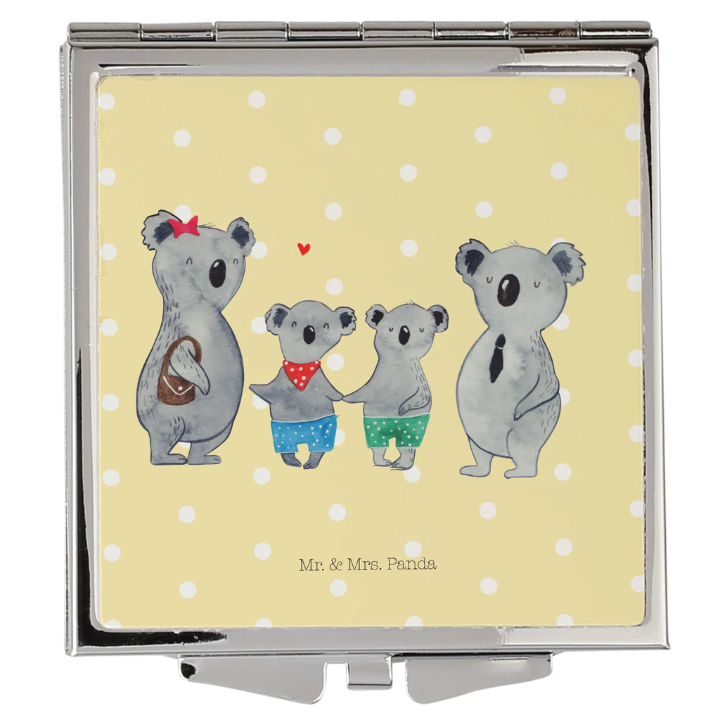 Handtaschenspiegel quadratisch Koala Familie zwei Spiegel, Handtasche, Quadrat, silber, schminken, Schminkspiegel, Familie, Vatertag, Muttertag, Bruder, Schwester, Mama, Papa, Oma, Opa, Koala, Koalabär, beste Familie, Familienzeit, Familienleben, Koalafamilie, Lieblingsfamilie