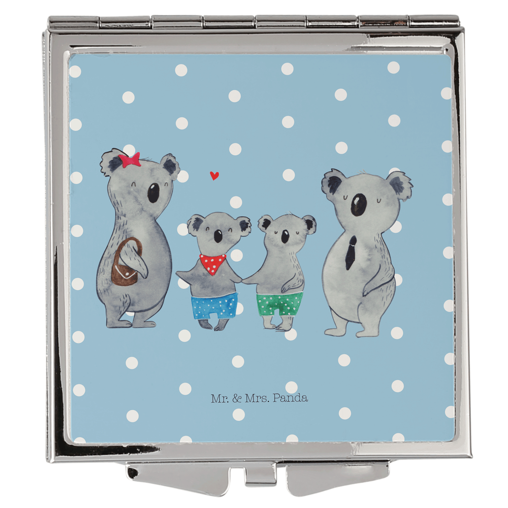 Handtaschenspiegel quadratisch Koala Familie zwei Spiegel, Handtasche, Quadrat, silber, schminken, Schminkspiegel, Familie, Vatertag, Muttertag, Bruder, Schwester, Mama, Papa, Oma, Opa, Koala, Koalabär, beste Familie, Familienzeit, Familienleben, Koalafamilie, Lieblingsfamilie