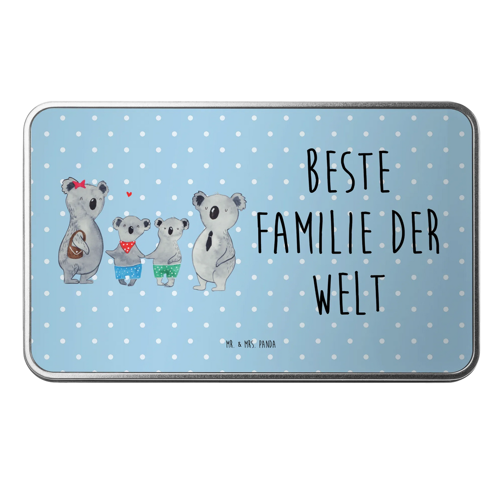 Metalldose rechteckig Koala Familie zwei Blechdose, Metalldose, Blechbox, Container, Keksdose, Vorratsdose, Vorratsbox, Döschen, Versperbox, Vesperdose, Aufbewahrungsdose, Aufbewahrungsbox, Aluminiumdose, Dose, Familie, Vatertag, Muttertag, Bruder, Schwester, Mama, Papa, Oma, Opa, Koala, Koalabär, beste Familie, Familienzeit, Familienleben, Koalafamilie, Lieblingsfamilie