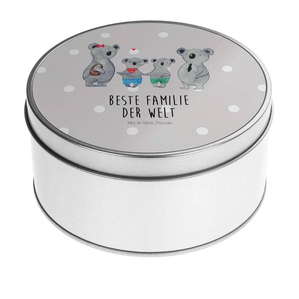 Blechdose rund Koala Familie zwei Metalldose, Keksdose, Dose, Vorratsdose, Geschenkbox, Lunchbox, Aufbewahrungsbox, Vorratsdosen, Metallkiste, Metallbox, Metallboxen, Aufbewahrungskiste, Geschenkkiste, Blechdosen mit Deckel, Metallkiste mit Deckel, Vorratsdosen mit Deckel, Metall Dose, Familie, Vatertag, Muttertag, Bruder, Schwester, Mama, Papa, Oma, Opa, Koala, Koalabär, beste Familie, Familienzeit, Familienleben, Koalafamilie, Lieblingsfamilie