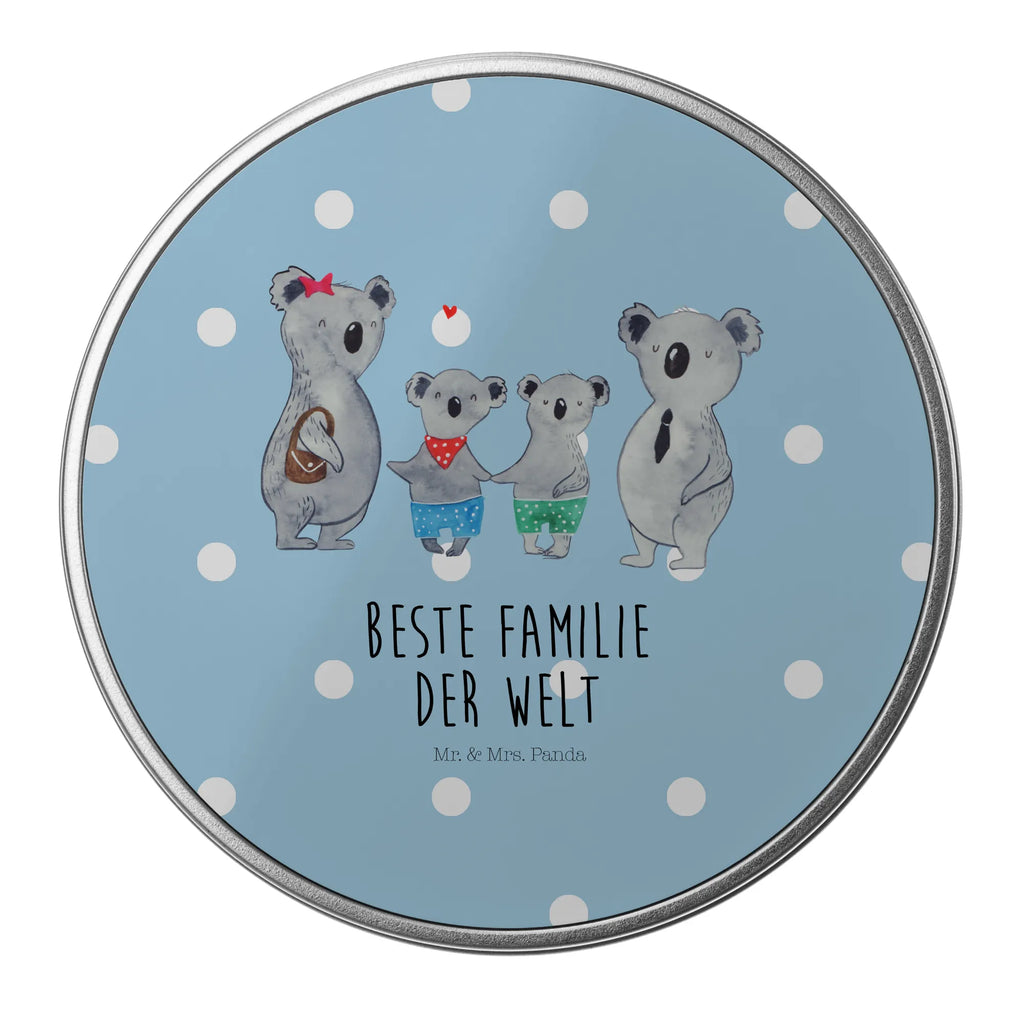 Blechdose rund Koala Familie zwei Metalldose, Keksdose, Dose, Vorratsdose, Geschenkbox, Lunchbox, Aufbewahrungsbox, Vorratsdosen, Metallkiste, Metallbox, Metallboxen, Aufbewahrungskiste, Geschenkkiste, Blechdosen mit Deckel, Metallkiste mit Deckel, Vorratsdosen mit Deckel, Metall Dose, Familie, Vatertag, Muttertag, Bruder, Schwester, Mama, Papa, Oma, Opa, Koala, Koalabär, beste Familie, Familienzeit, Familienleben, Koalafamilie, Lieblingsfamilie