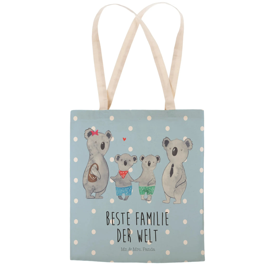 Einkaufstasche Koala Familie zwei Tragetasche, Tasche, Beutel, Stofftasche, Baumwolltasche, Umhängetasche, Shopper, Einkaufstasche, Beuteltasche, Familie, Vatertag, Muttertag, Bruder, Schwester, Mama, Papa, Oma, Opa, Koala, Koalabär, beste Familie, Familienzeit, Familienleben, Koalafamilie, Lieblingsfamilie