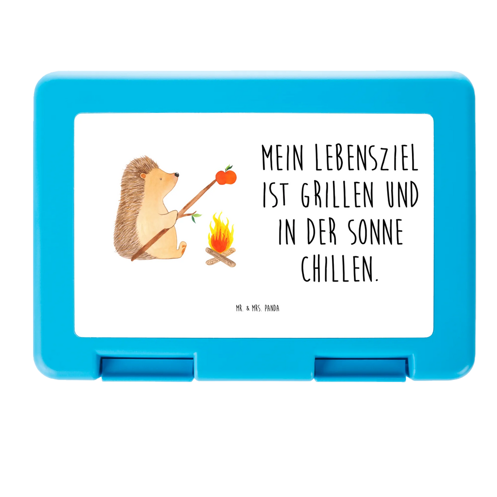 Brotdose Igel grillt Brotbox, Snackbox, Lunch box, Butterbrotdose, Brotzeitbox, Tiermotive, Gute Laune, lustige Sprüche, Tiere, Igel, Grillen, Ziele, Motivation, arbeitslos, Sinn des Lebens, Spruch